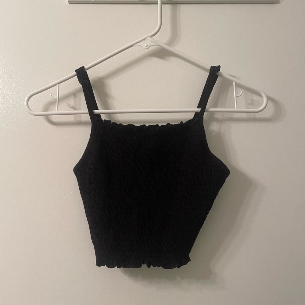 Black Crop Tank Top